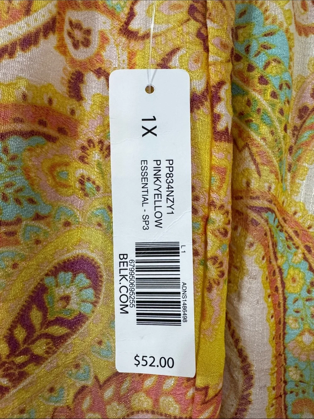 new directions Vibrant Paisley Wide-Leg Pants in Yellow, Turquoise & Pink - 1X